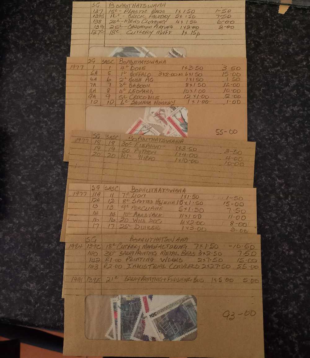 Bulklots and Thematic Collections Envelopes of Bophuthatswana stamps