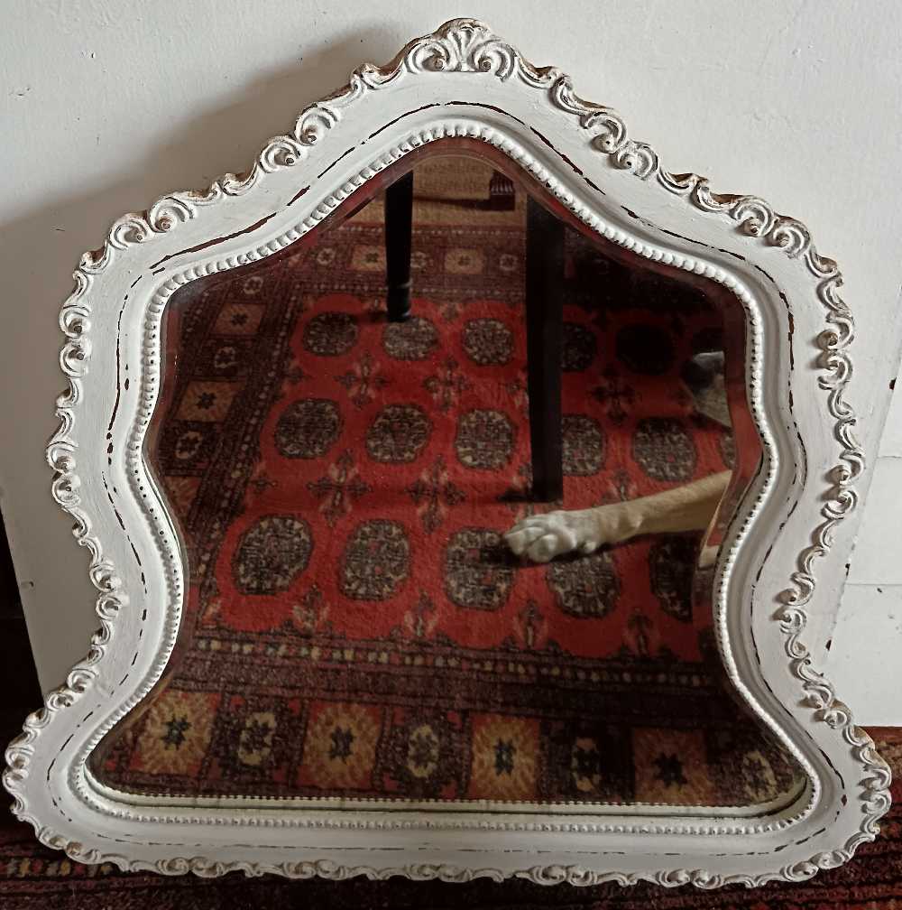 Frames & Mirrors Beautiful Vintage White Distressed Bevelled Mirror