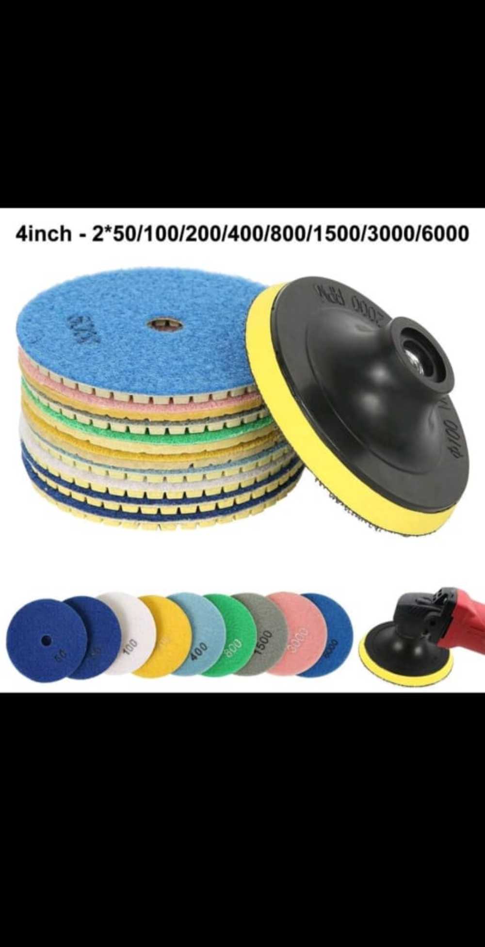 Accessories 10pcs 4 Inch Diamond Polishing Pads Set Wet Dry Polishing